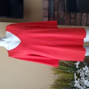 🆕️ CHICO'S Red V-Neck Stretch ¾ Sleeve The Ultimate Tee SIZE: M